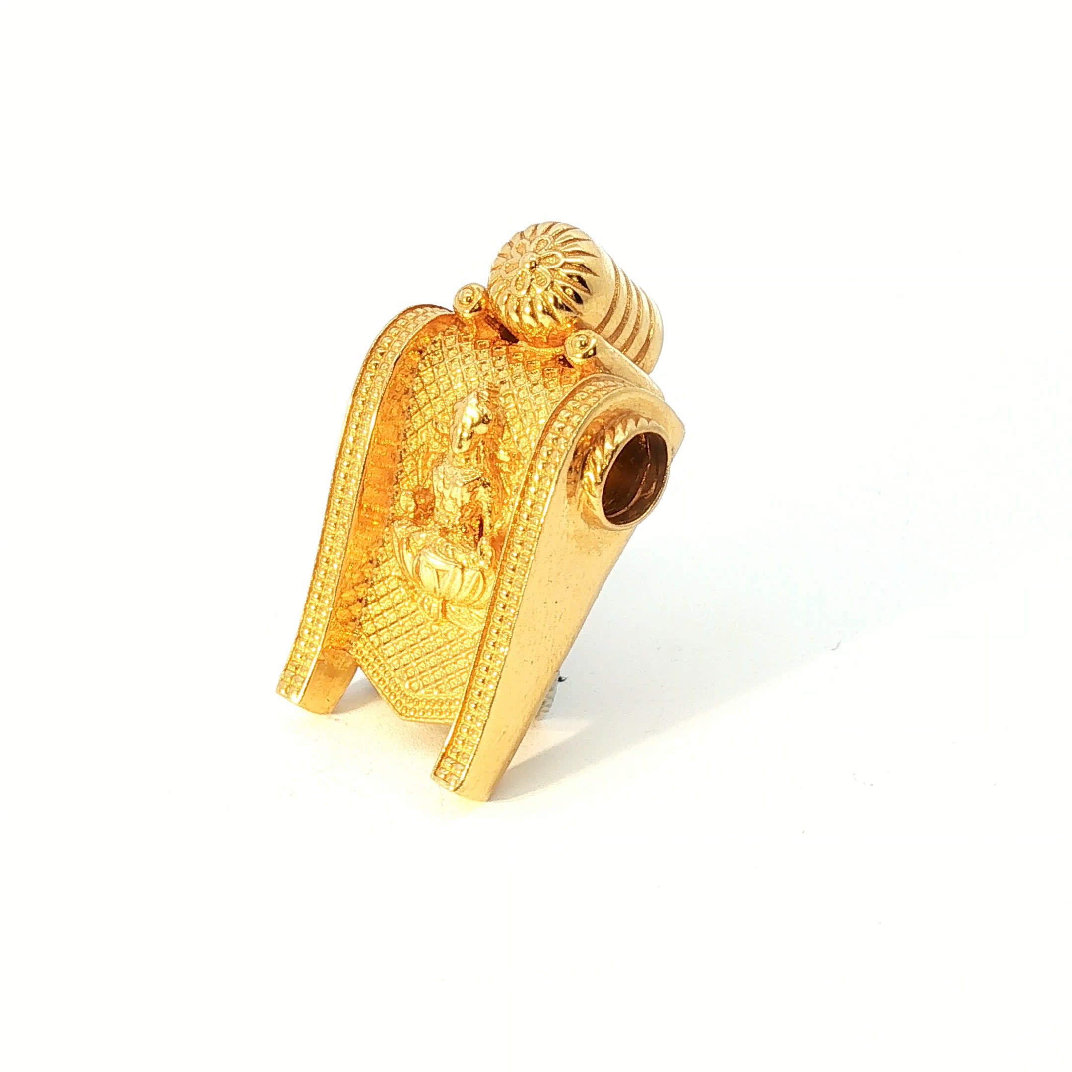 Traditional Yellow Gold Lakshmi Temple Pendant