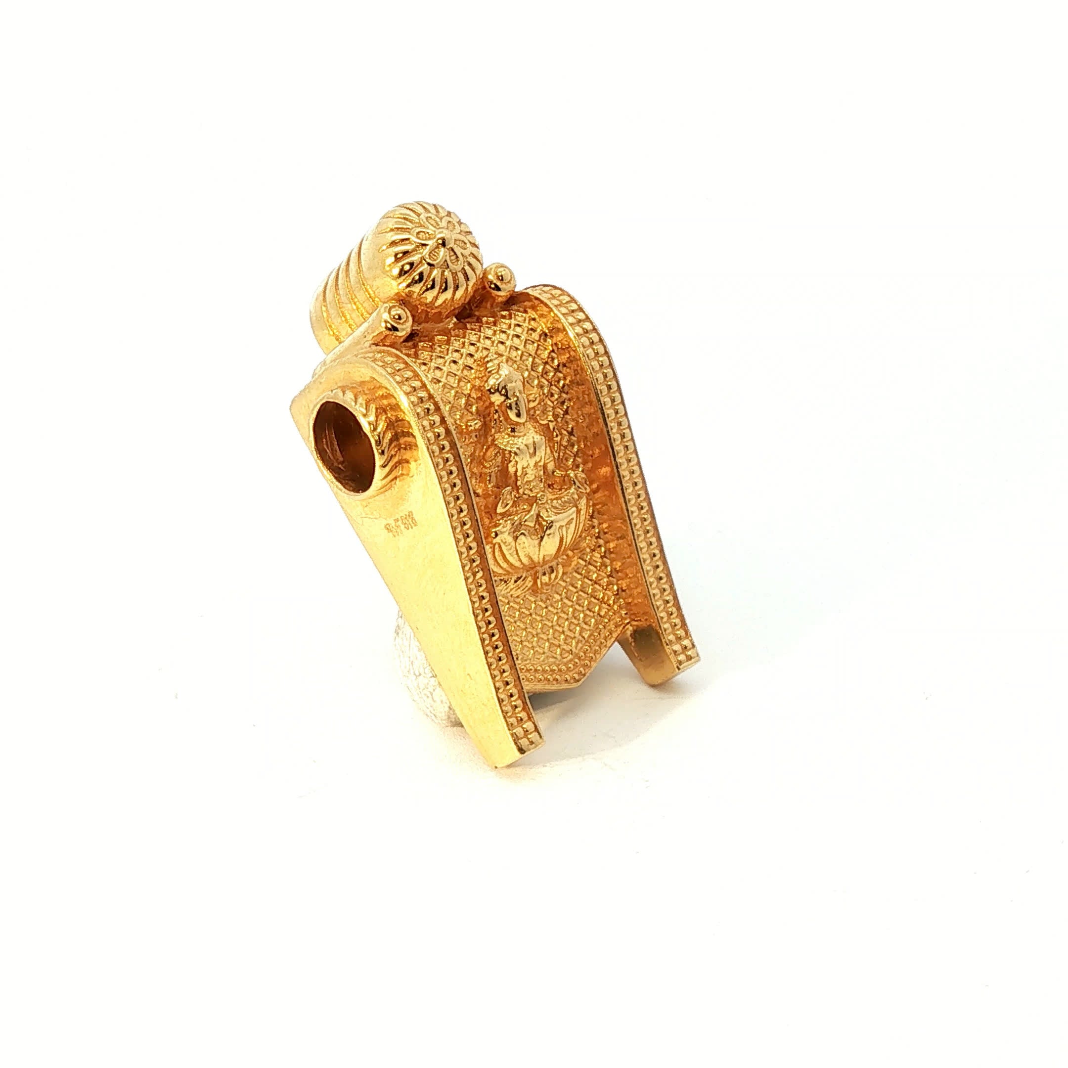 Traditional Yellow Gold Lakshmi Temple Pendant