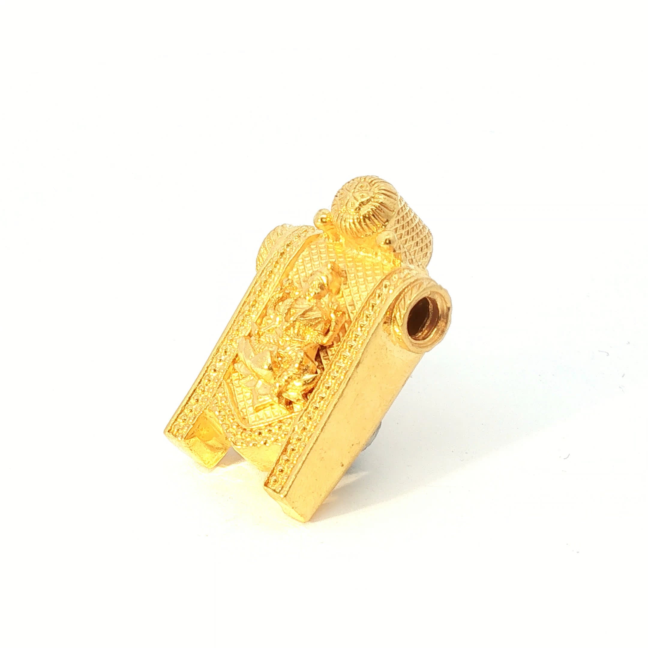 Ornate Yellow Gold Goddess Lakshmi Thali Pendant