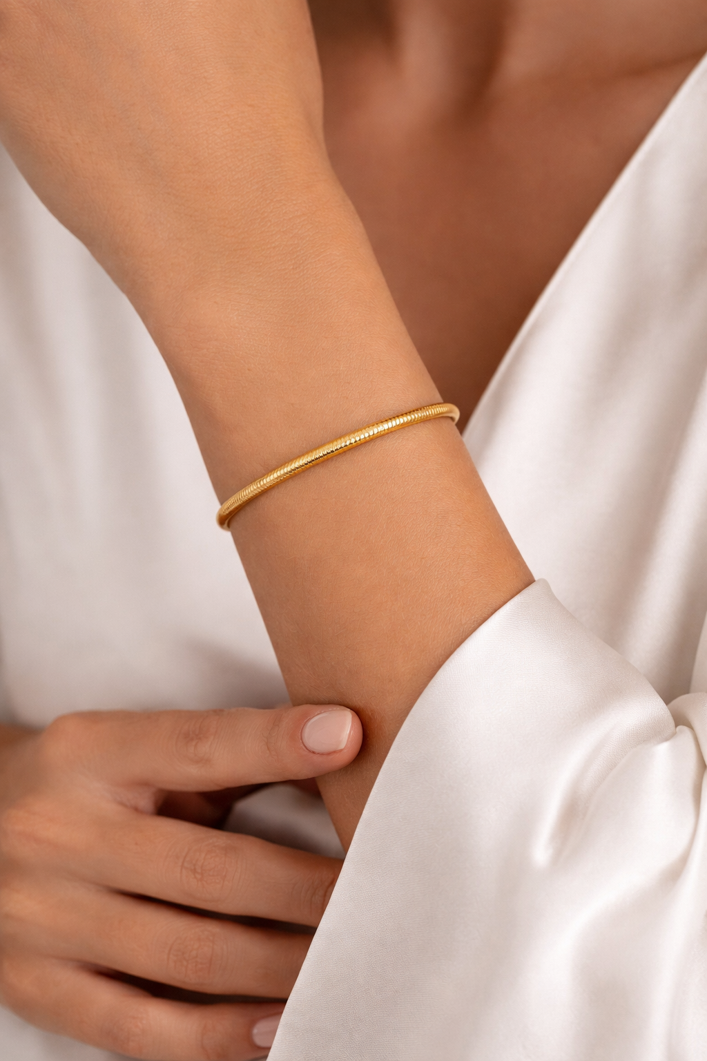 22K Gold Snake Chain Bracelet