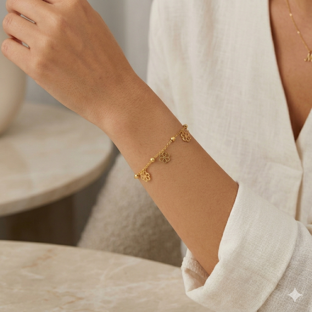 Floral Charm Bracelet