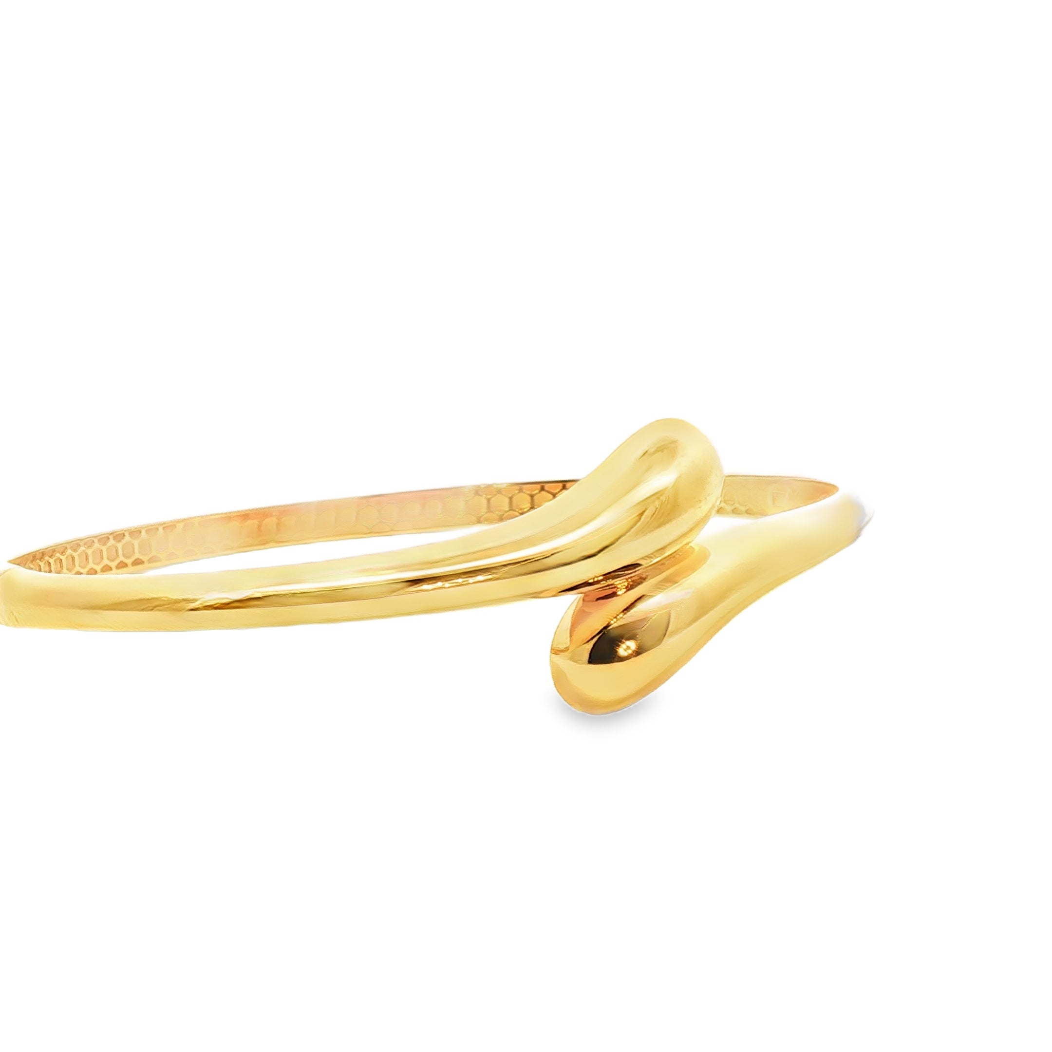 Sculptural Yellow Gold Bangle