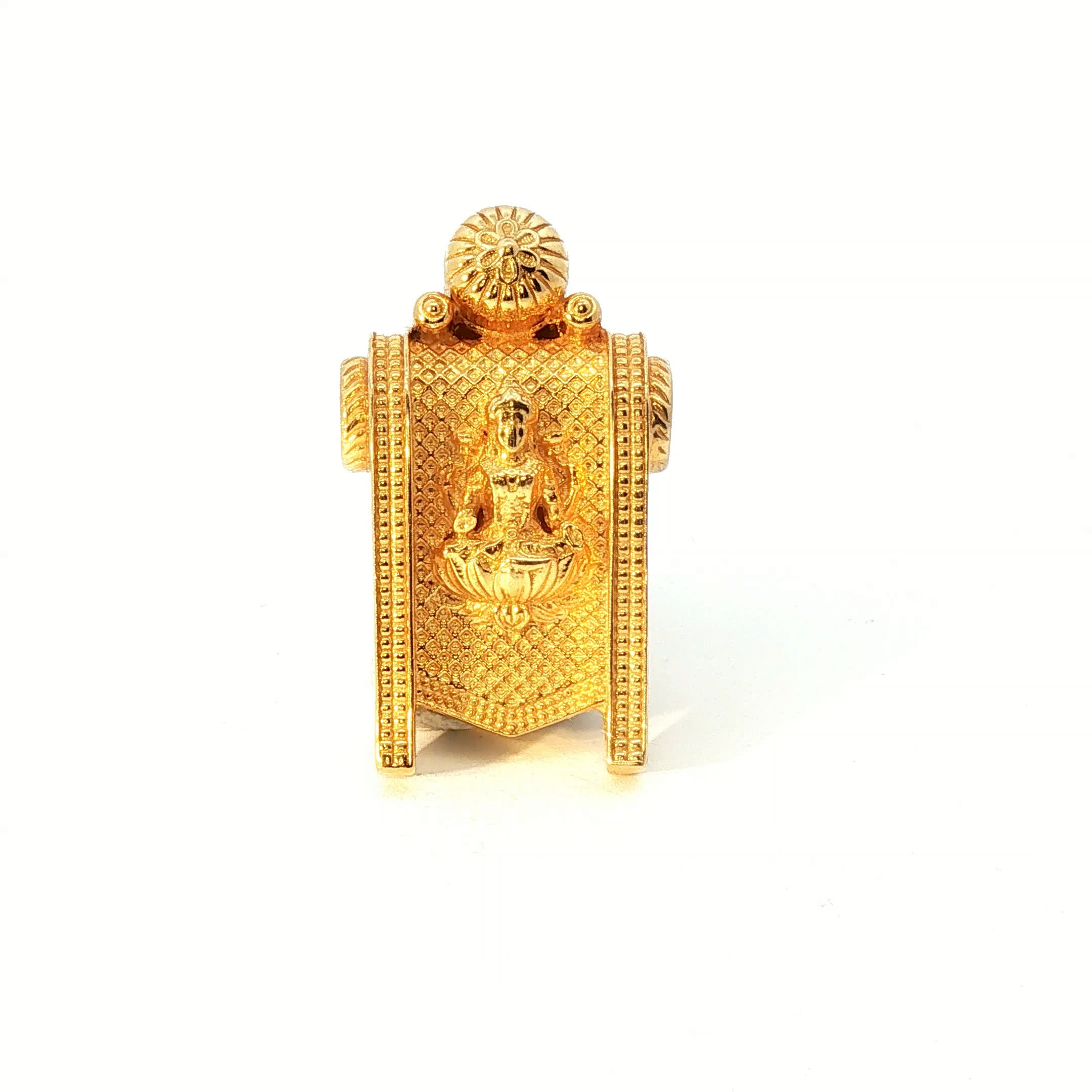 Traditional Yellow Gold Lakshmi Temple Pendant
