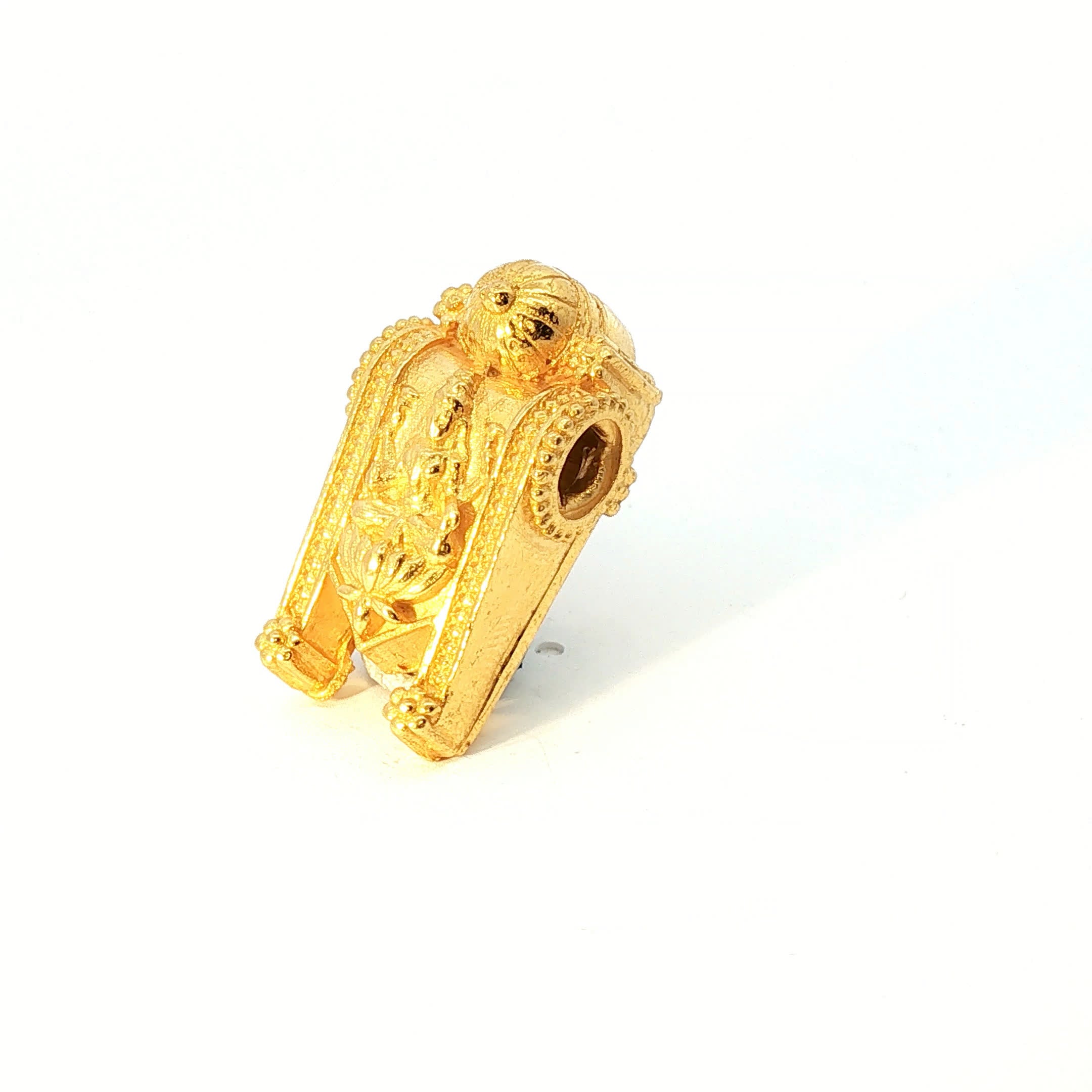 Traditional Yellow Gold Embossed Deity Temple Pendant