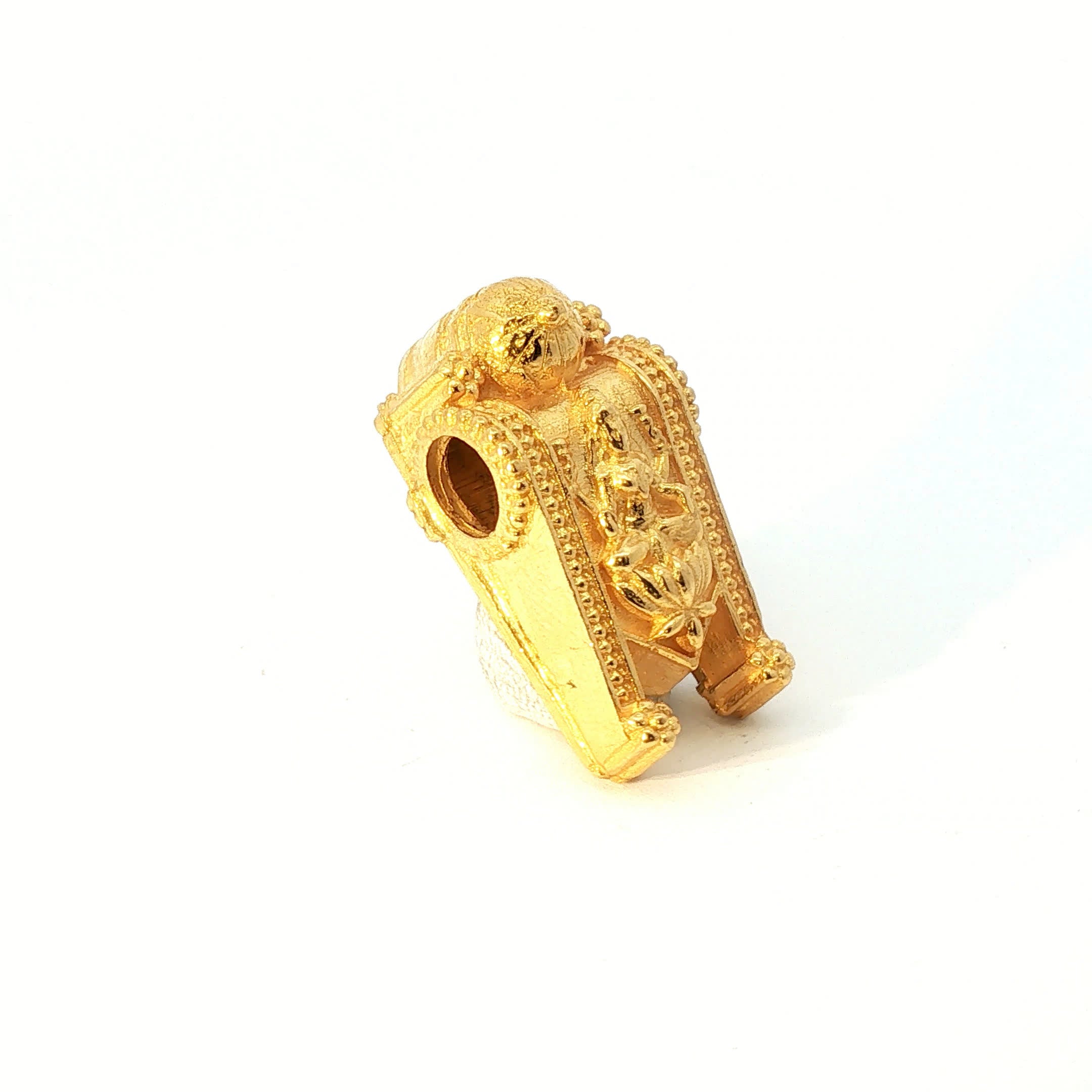 Traditional Yellow Gold Embossed Deity Temple Pendant