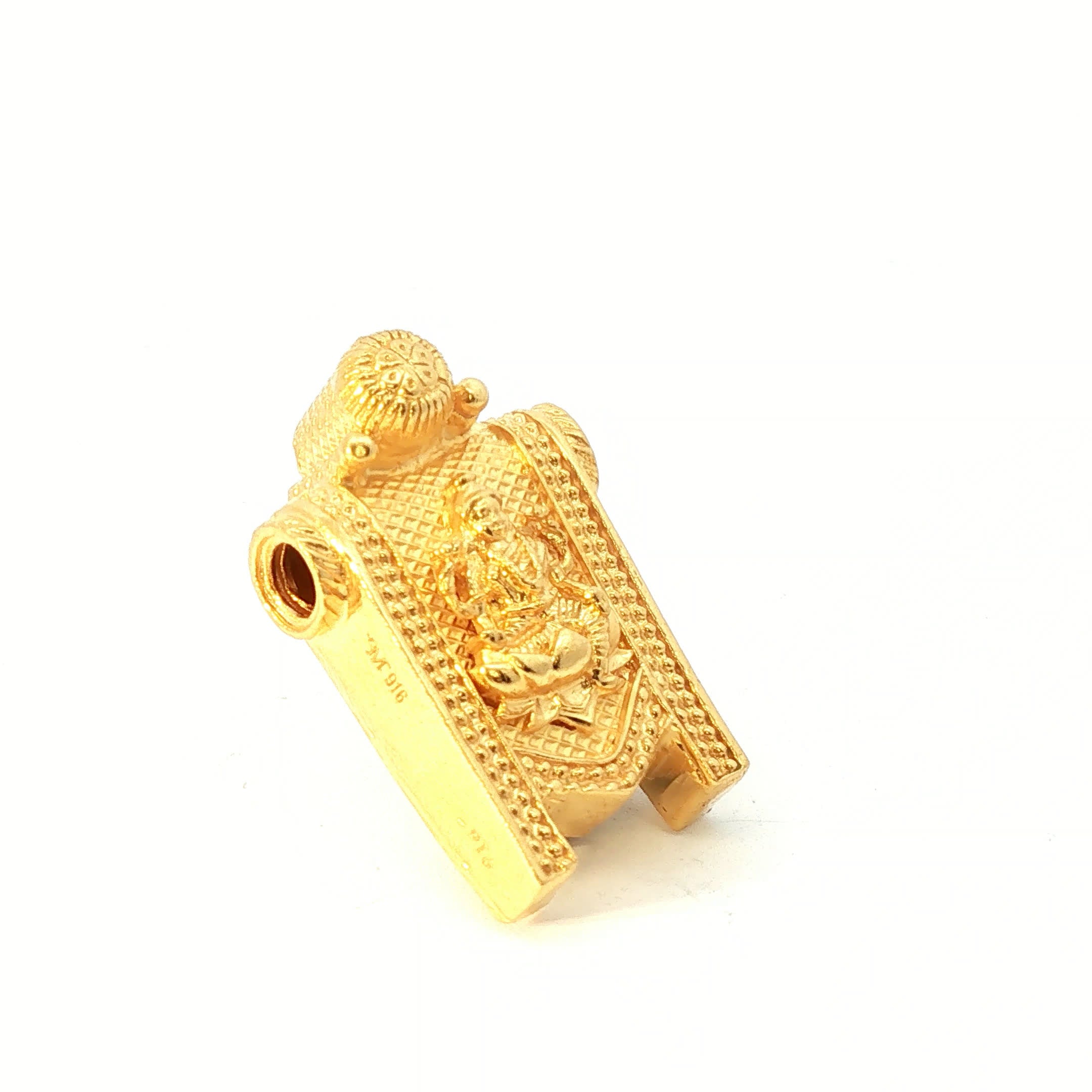 Ornate Yellow Gold Goddess Lakshmi Thali Pendant