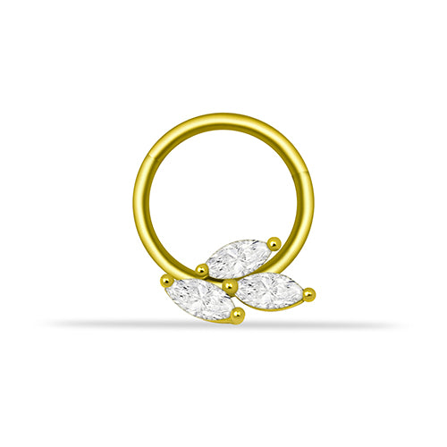 Marquise Leaf Hoop Piercing