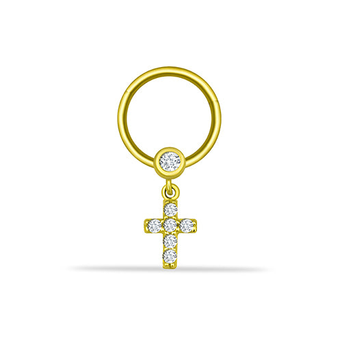 Sacred Cross Charm Piercing