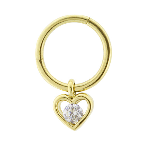 Golden Heart Charm Piercing