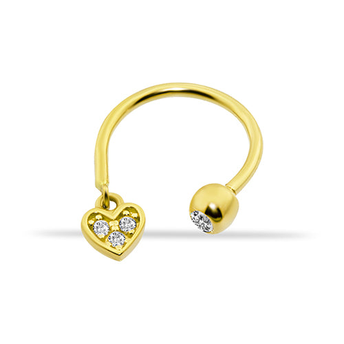 Amora Heart Charm Hoop