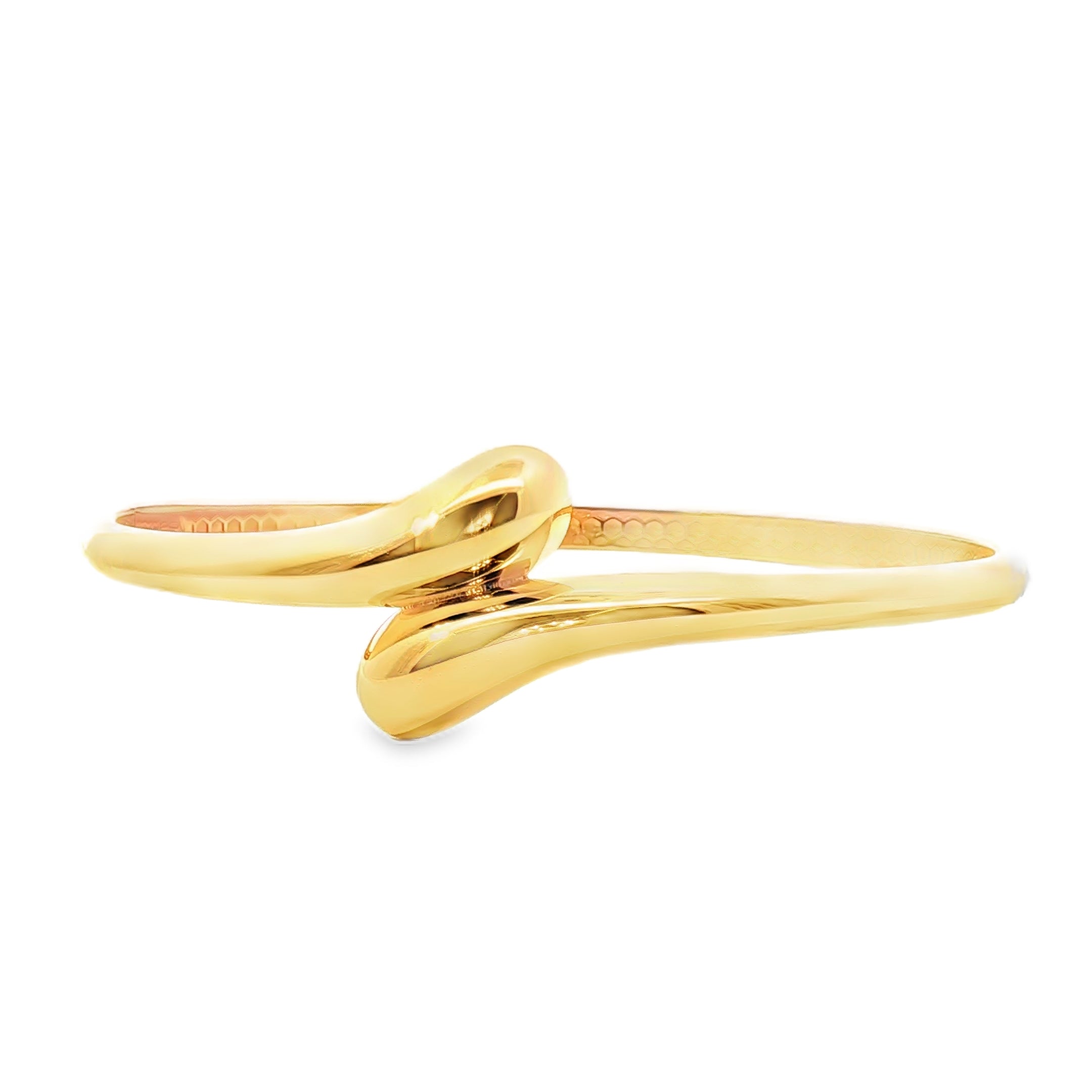 Sculptural Yellow Gold Bangle