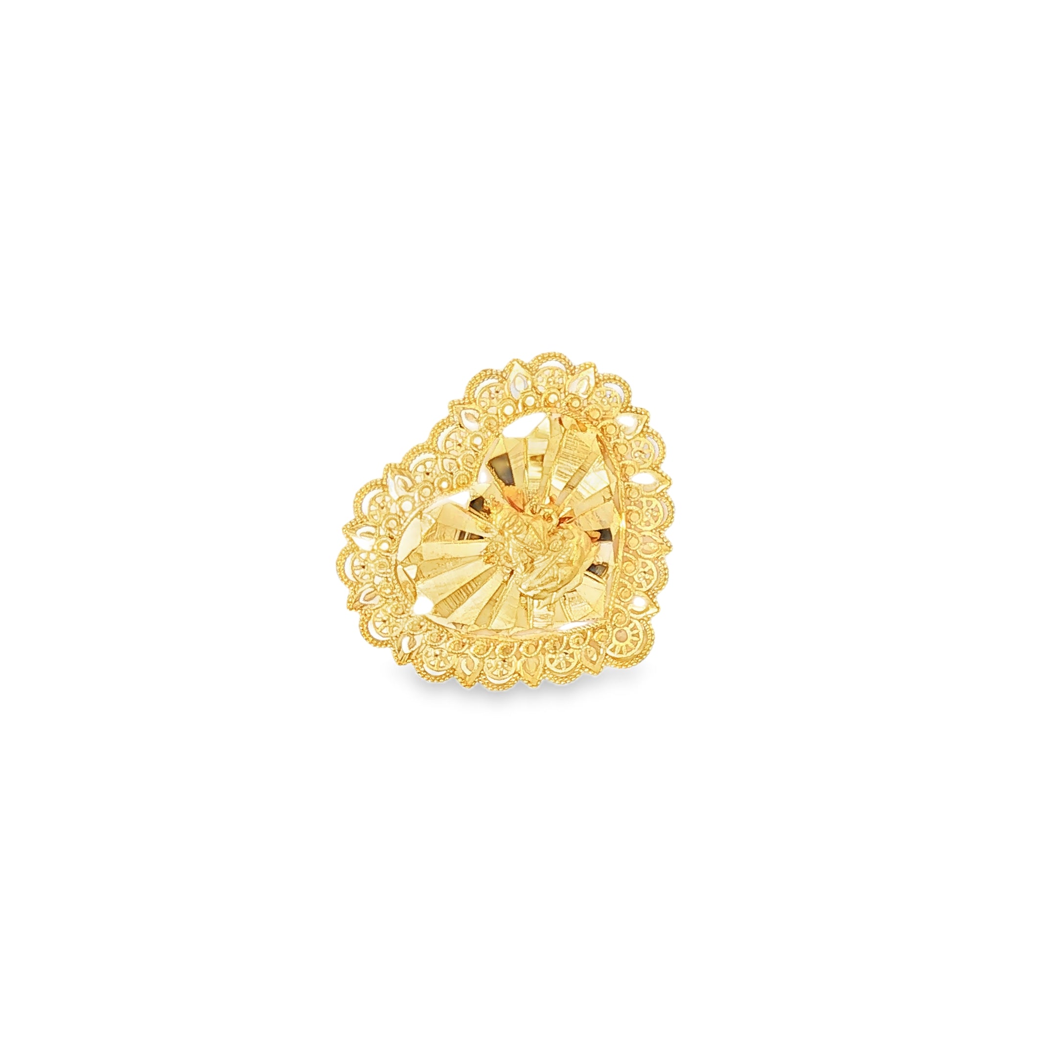 Yellow Gold Filigree Heart Pendant