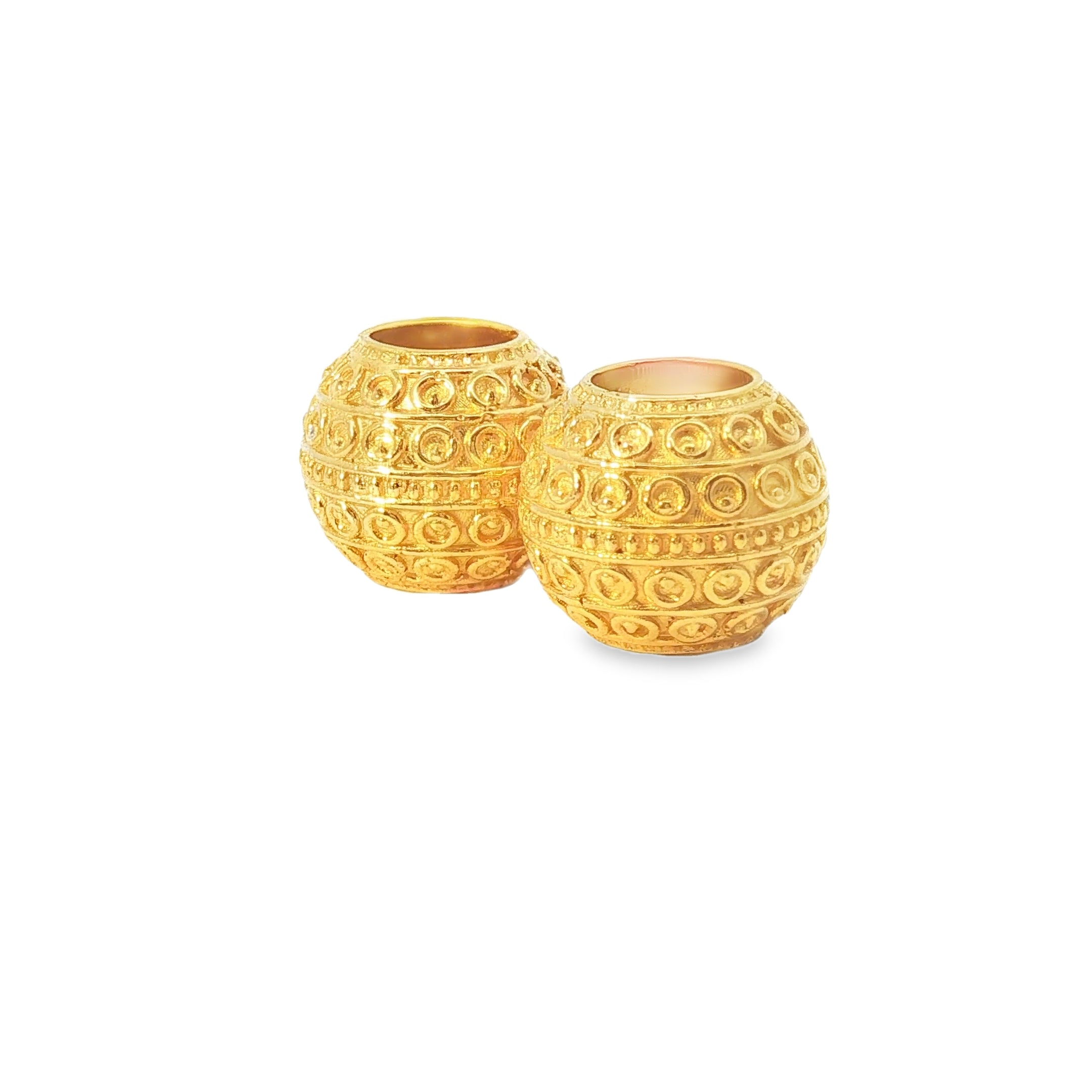 Textured Yellow Gold Spherical Beads